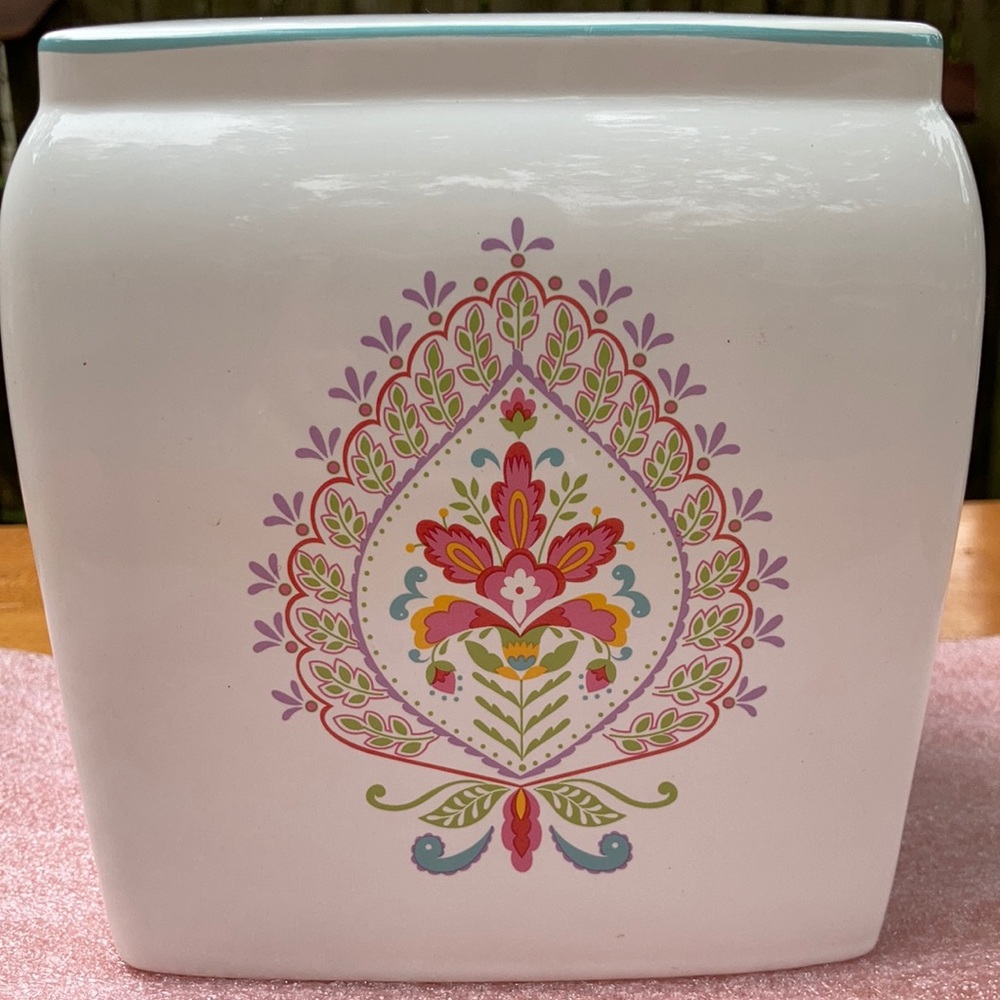 Ceramic Tissue Box Cover Floral design - Excellent